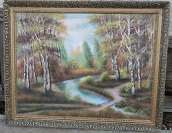 Large oil-on-canvas painting - landscape by an unknown artist