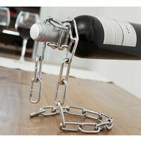 Floating chain wine bottle holder