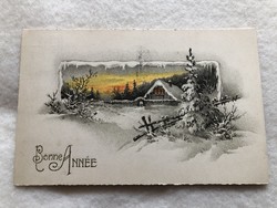 Antik, régi litho  Újévi képeslap                               -6.