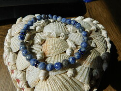 Original sodalite bracelet with 6mm blue rhinestones