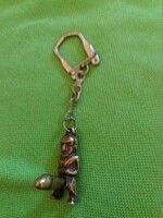 Antique funny funny copper shield keychain figure who what do you think keychain according to the pictures
