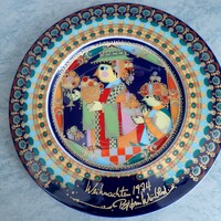 Rosenthal tányér, Aladin dísztányér,  Björn Wiinblad Christmas Plates Balthazár 1974 (Nagy!)