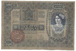 10000 korona 1918 Magyarország felülbélyegzés