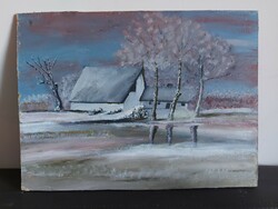 Szignálatlan festmény - Tanya télen 1 - 443