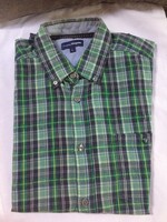 Branded men's, teenage checkered short-sleeved shirt, Charles Vögele brand, size L (cssportt)