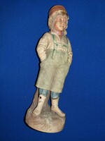 Old biscuit Italian capodimonte figure careless lad 20 cm, good condition according to the pictures