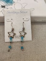 Israeli silver earrings with blue pearls