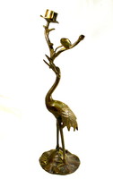 Antique crane figural candle holder