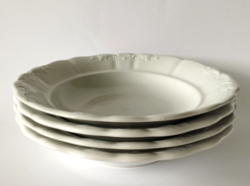 Old white Zsolnay deep plate with inda pattern