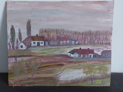 Unsigned painting - the artist is on a certain pen ... Maybe - village detail - 456