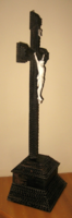 ANTIK NAGYMÉRETŰ GYÖNYÖRŰ TRAMP ART FESZÜLET  60 cm magas