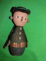 Antique fairy tale toy with hunting rifle wooden doll wooden figure 10 cm condition according to the pictures