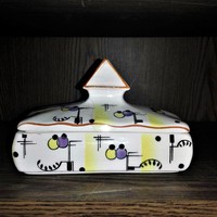 ENNÉL OLCSÓBB MÁR NEM LESZ! EXTRÉM RITKA ZSOLNAY BUDAPEST VALÓDI ART DECO BONBONIER - JELZETT