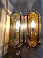 Art- Deco csiszolt üveg réz fali lámpa pár Alkudható