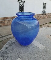 Blue sphere vase cracked beautiful veil glass veil Carcagi berek bath glass