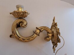 Antique refurbished, rewired brass wall lever