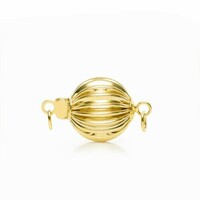 14 K gold wavy ball clasp for necklace, bracelet