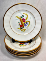 KPM (1837 - 1844 )porcelán süteményes tányérok,aranyozott szegéllyel, festett búzakalász-virág dekor