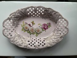 Very pretty pale pink openwork rose butterfly tray
