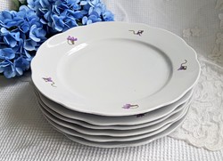Old Zsolnay violet plates, 6 together