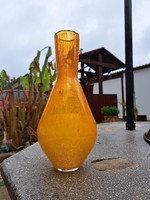 Orange Cracked Veil Glass Veil Carcagi Bath Glass Vase Collectors