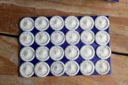 Antique thread button tailoring collection ideal, Hungarian product, 14 mm, 24pcs. / 1 Sheet thread button