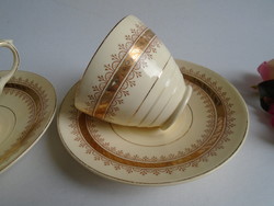 1 pc. English Staffordshire coffee set with rich gold decor.