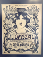 Art Nouveau lily thread performance poster from the 1920s