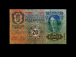 AUNC - HAJTÁSMENTES - 20 KORONA - 1913 - BÉLYEGZÉS NÉLKÜL! - Olvass!