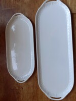Herend unpainted white porcelain cake bowls, 2 pcs