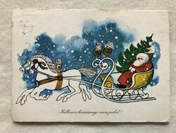 Régi rajzos Karácsonyi képeslap -  Kecskeméty Károly rajz                -5.
