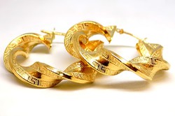 Csavart arany karika fülbevaló (ZAL-Au114059)