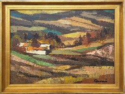 Judit Csernó (1925 - 2000) between mountains c. Gallery painting. With original warranty!