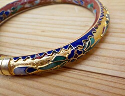 Antique gold plated enamel bracelet