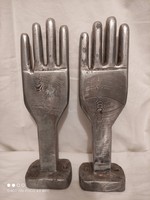 Vintage mid century metal hand industrial loft design sculpture aluminum alloy glove iron shaping piece bar