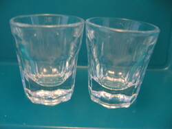 8 Angular heavy brandy and liqueur glasses marked b 2 pcs