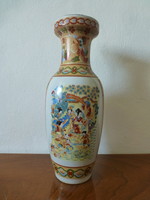 Large Japanese porcelain scene goblet vase, floor vase