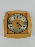 Retro wooden pollmann wall clock / old / mid century clock