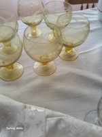 Amber glass goblet 6 pieces