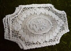 Antique green lace flower, tablecloth, curtain, decorative pillow picture insert 29 x 19 cm x 5 pcs.