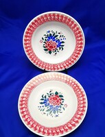 2 pieces of antique wilhelmsburg Austrian hard ceramic decorative wall plate