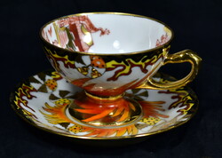 Haas & czjek porcelain coffee cup with a hand-painted oriental pattern