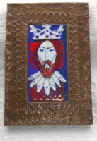 Fire enamel picture with copper covered frame. The frame is also made using handicraft techniques
