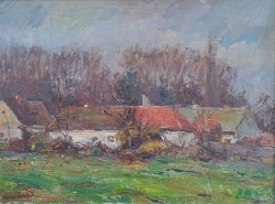 Ferenc Göcseji Pataki large oil painting - farm