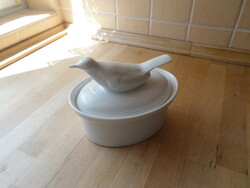 Francia fehér porcelán pástétom tartó vagy bonbonier
