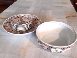 Antique kaiser marked German porcelain cookie trays with small plates