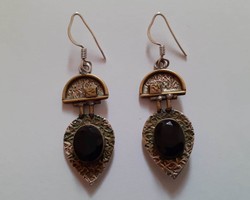 Showy, gold-plated silver handmade earrings