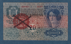 1913 20 Korona I. kiadás Magyarország Bélyegzéssel, érvénytelenített