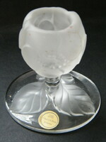 Villeroy & boch crystal candle holder in the shape of a wild rose