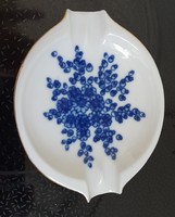 Raven Háza retro oval blue flower pattern ashtray